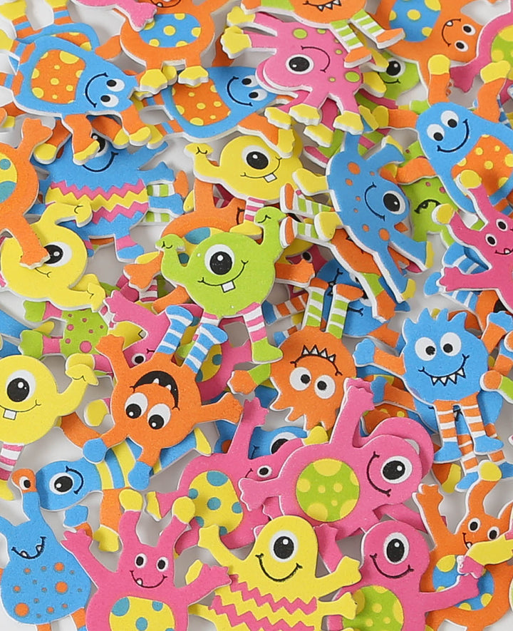 Moosgummi Sticker Monster, 4.2 x 4.5 cm, 96 Stk.