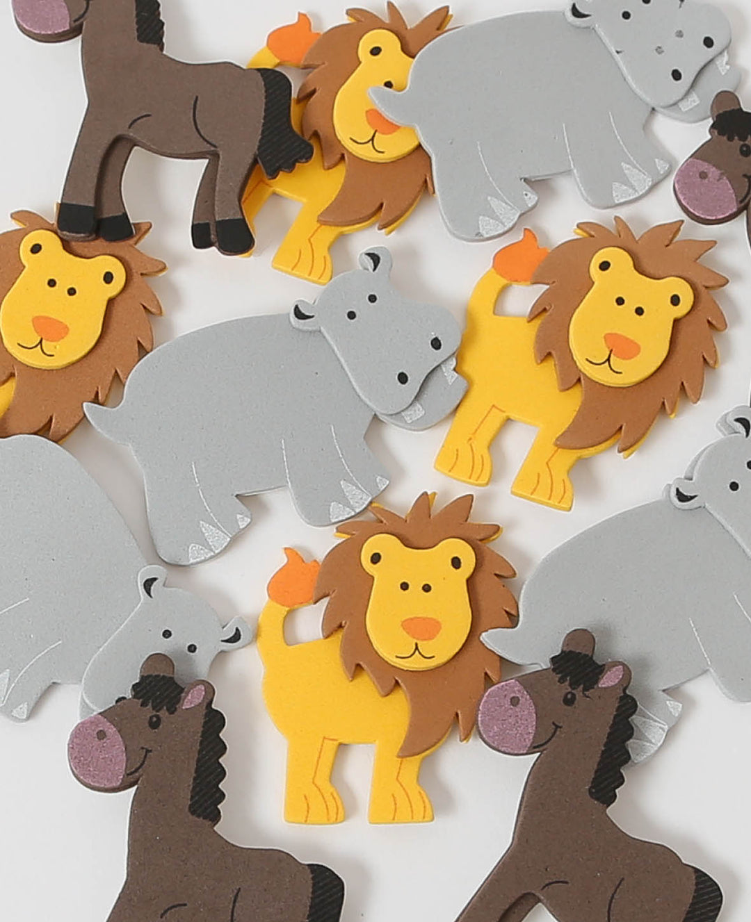 Foam Rubber Stickers Wild Animals II, 5.5-6 cm, 12 pcs.