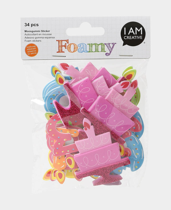 Moosgummi Sticker Party, 5.5 x 4 cm, 34 Stk.