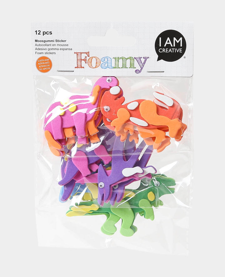 Moosgummi Sticker Dinosaurier, 7 x 3 cm, 12 Stk.
