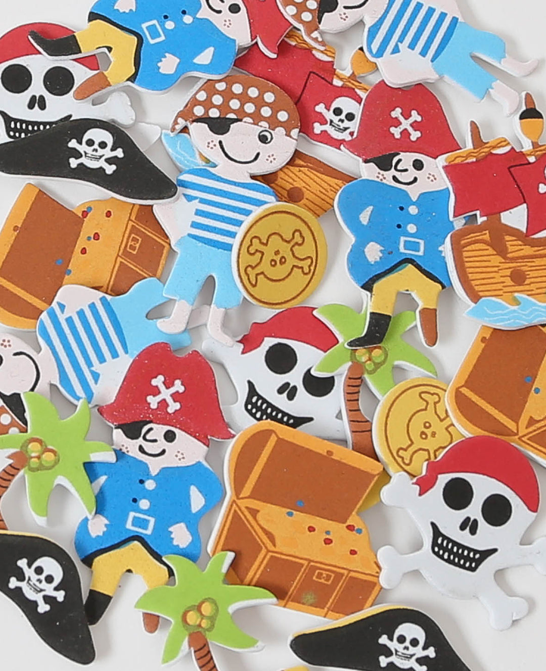 Moosgummi Sticker Piraten, 2-5.5 cm, 36 Stk.