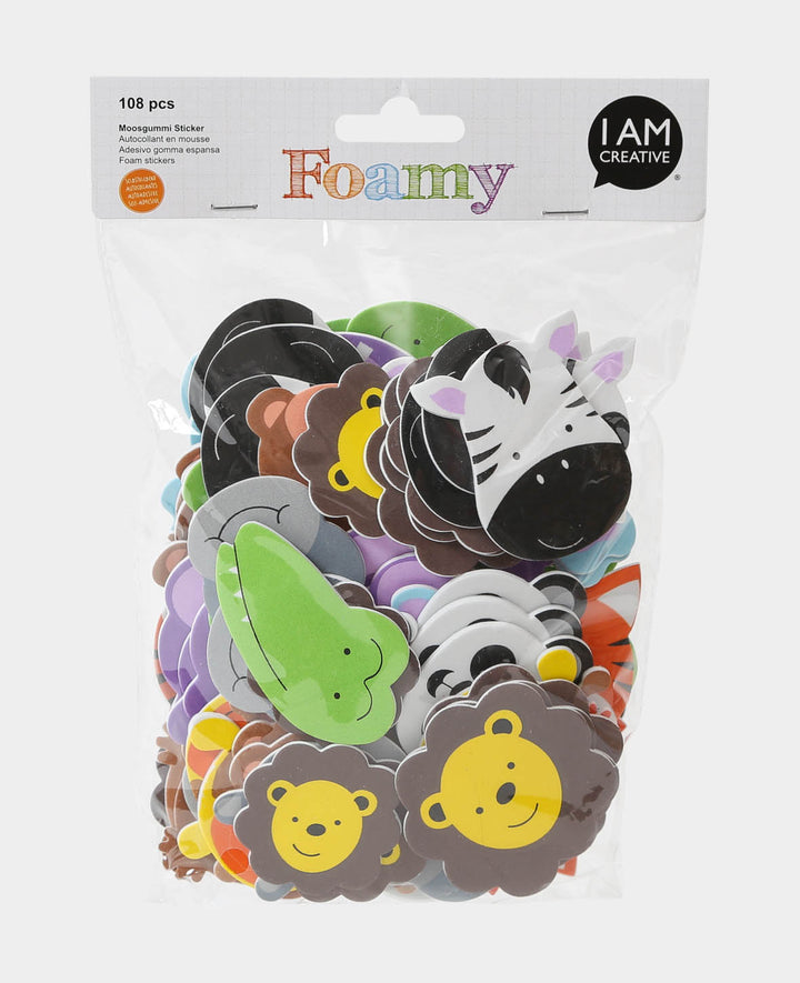 Moosgummi Sticker Zoo Tiere, 5.5 x 6 cm, 108 Stk.
