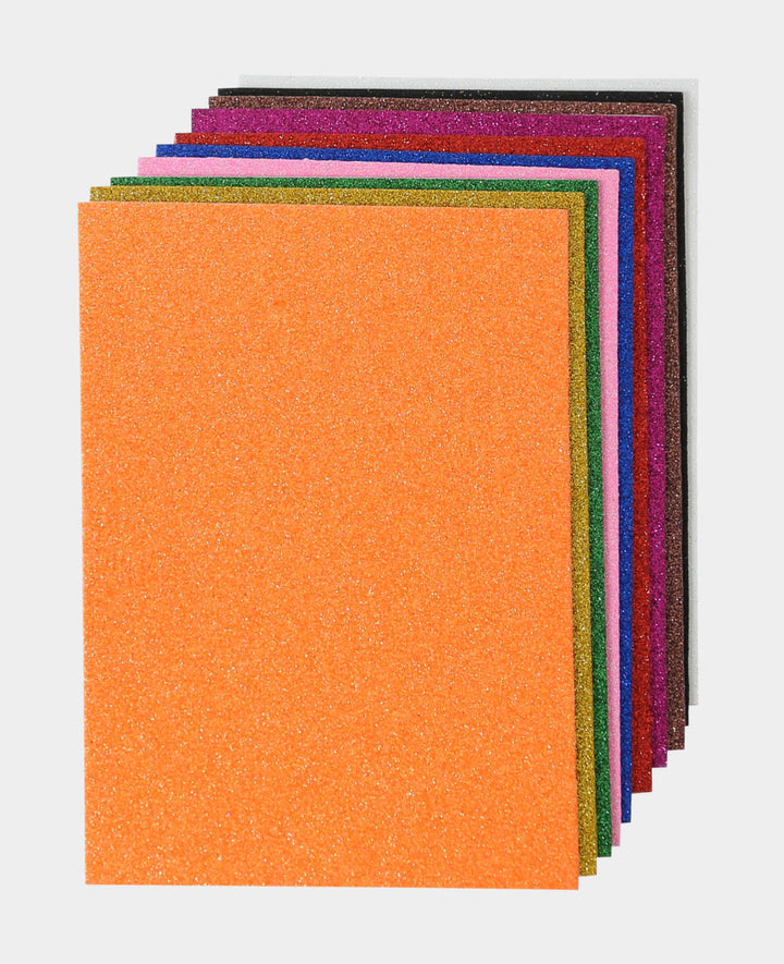 Moosgummi A5 Platten Glitter, selbstklebend, 10 Stk.