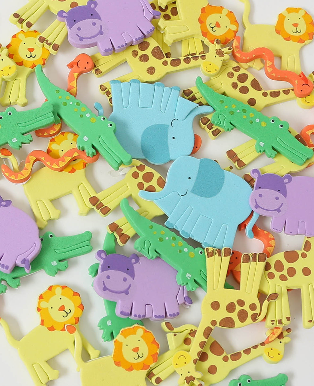 Moosgummi Zoo Tiere, 4-5.5 cm, 60 Stk.