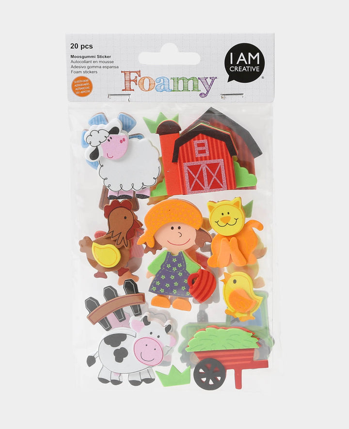 Moosgummi 3D Bauernhof, ca. 2-6 cm, 20 Stk.