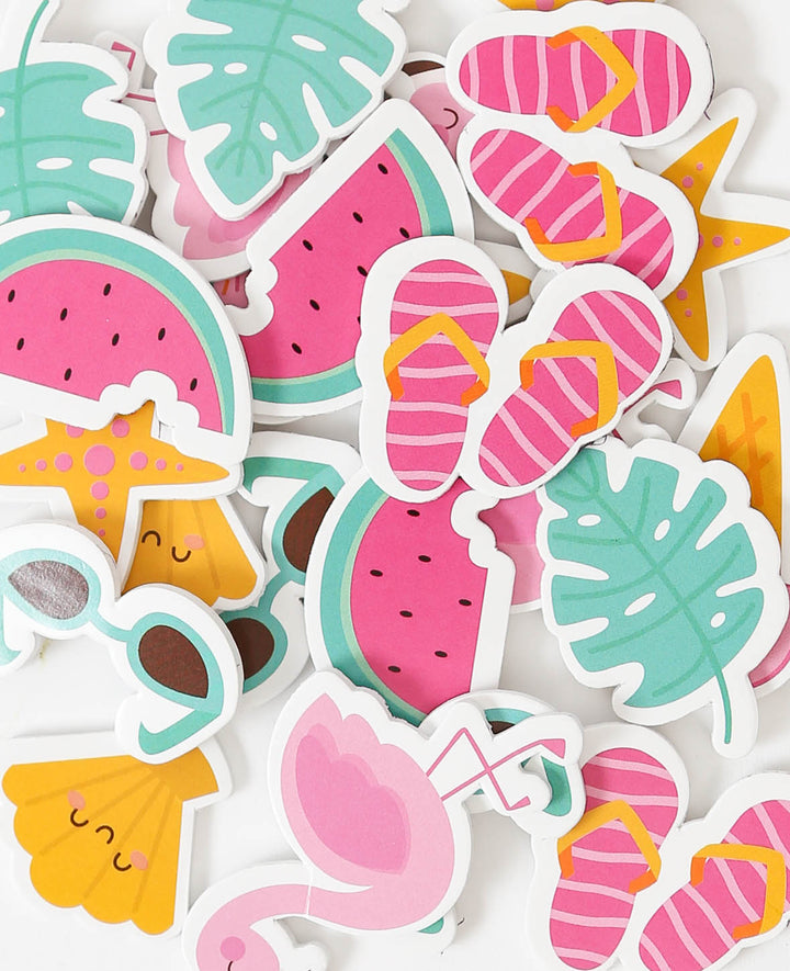 Foam Rubber Summer, approx. 3.5 x 5 cm, 21 pieces