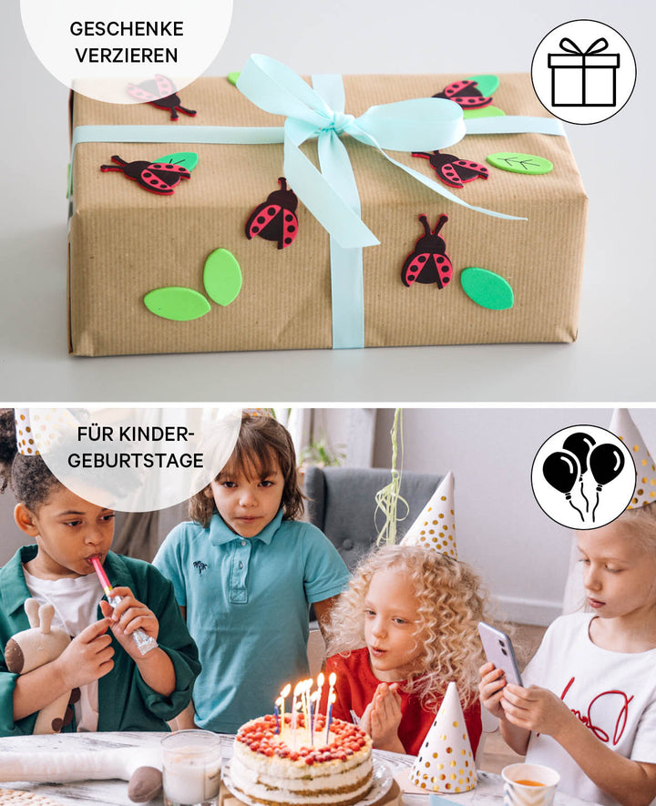 Moosgummi Sticker Formen &amp; ABC, 412 Stk.