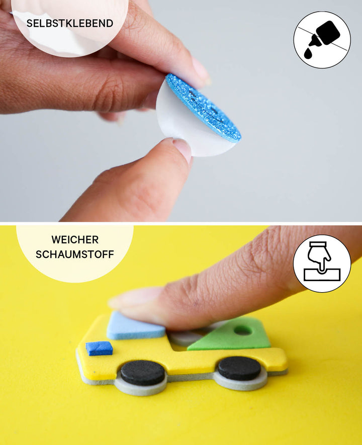 Moosgummi Transport, ca. 3.5-7 cm, 112 Stk.
