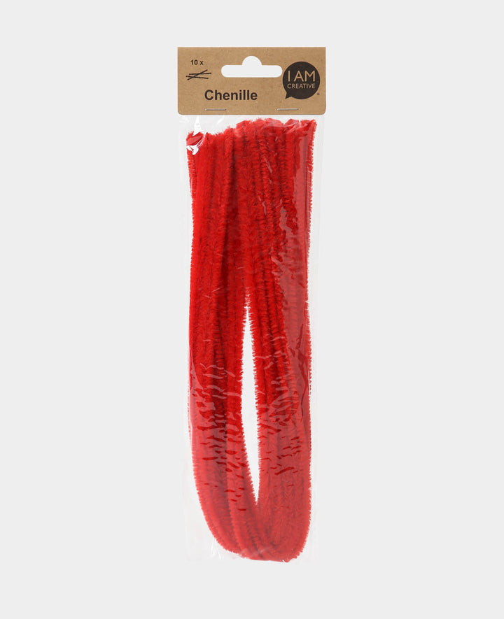 Chenilledraht / Pfeifenputzer, Rot, ø 9 mm x 50 cm, 10 Stück