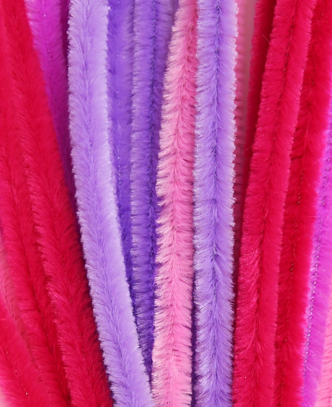 Chenille Wire / Pipe Cleaners, Pink Mix, ø 9 mm x 50 cm, 12 Pieces