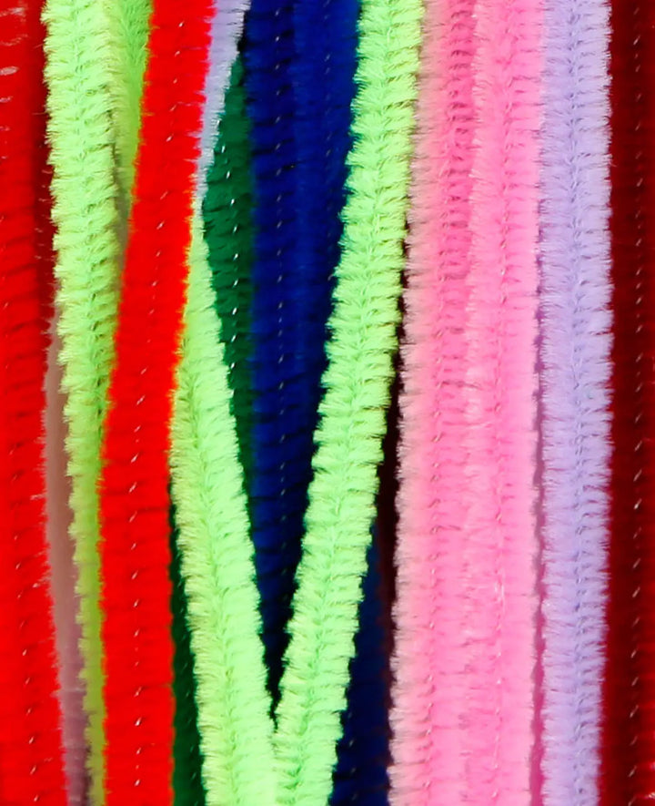 Chenilledraht / Pfeifenputzer, Bunt, ø 6 mm x 30 cm, 24 Stück