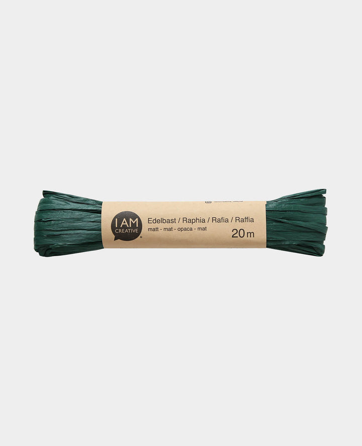 Raffia matt, dark green, 20 m