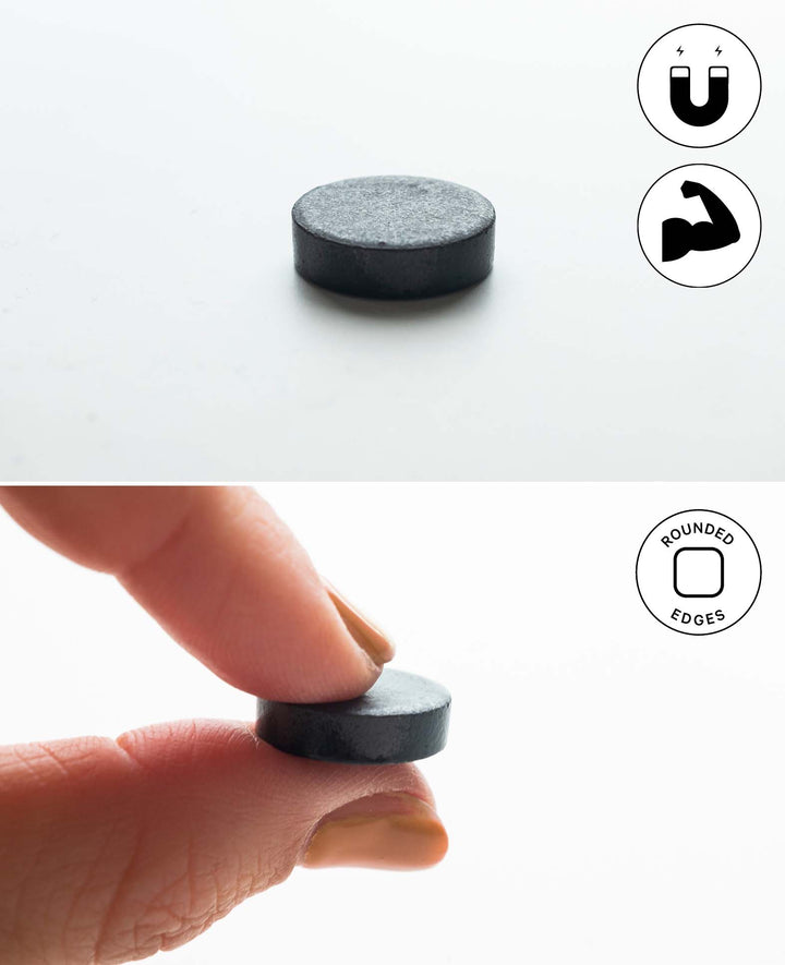 Round Magnets, Pushpin Magnets for Various Crafts, Black, ø 1.7 x 0.5 cm, 25 pieces