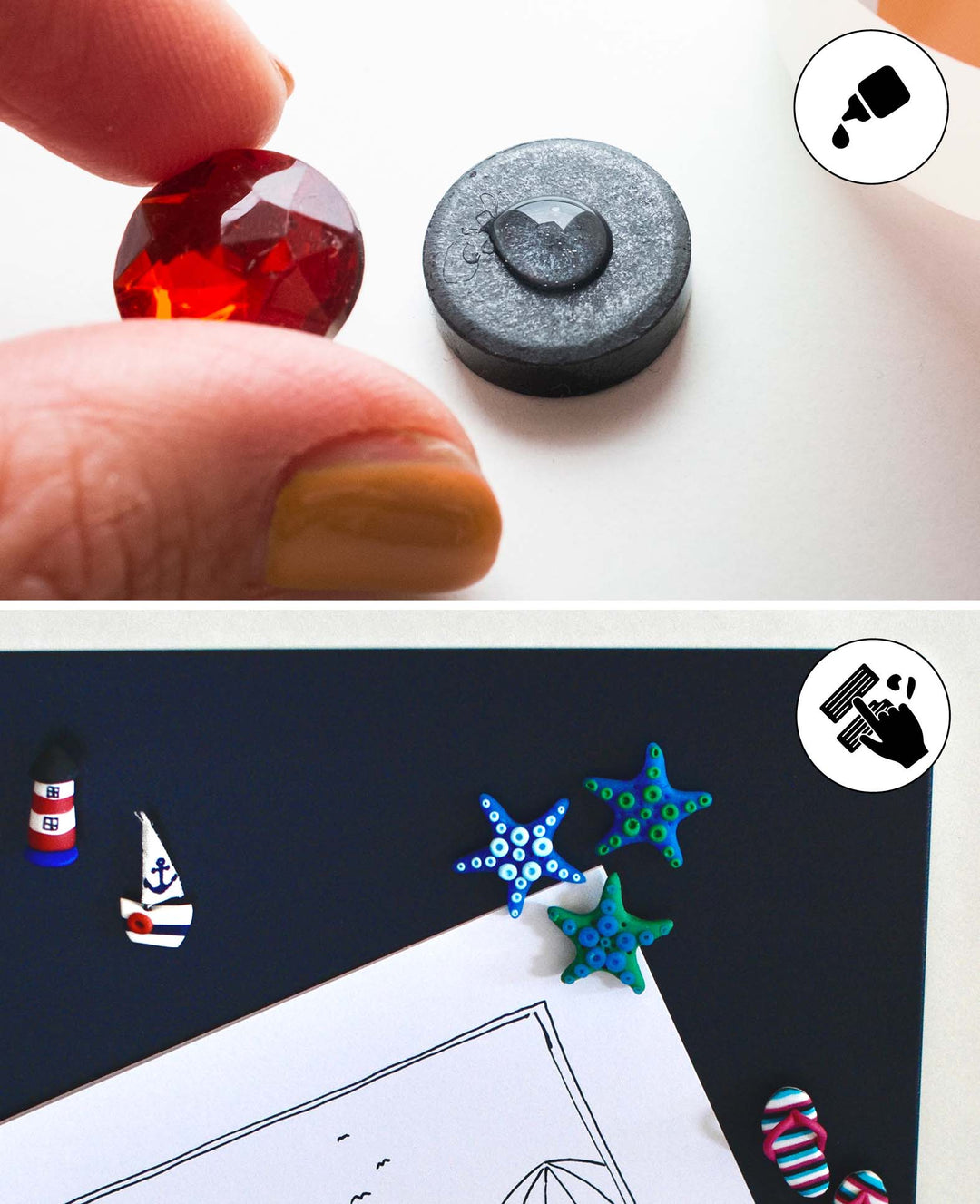 Round Magnets, Pushpin Magnets for Various Crafts, Black, ø 1.7 x 0.5 cm, 25 pieces