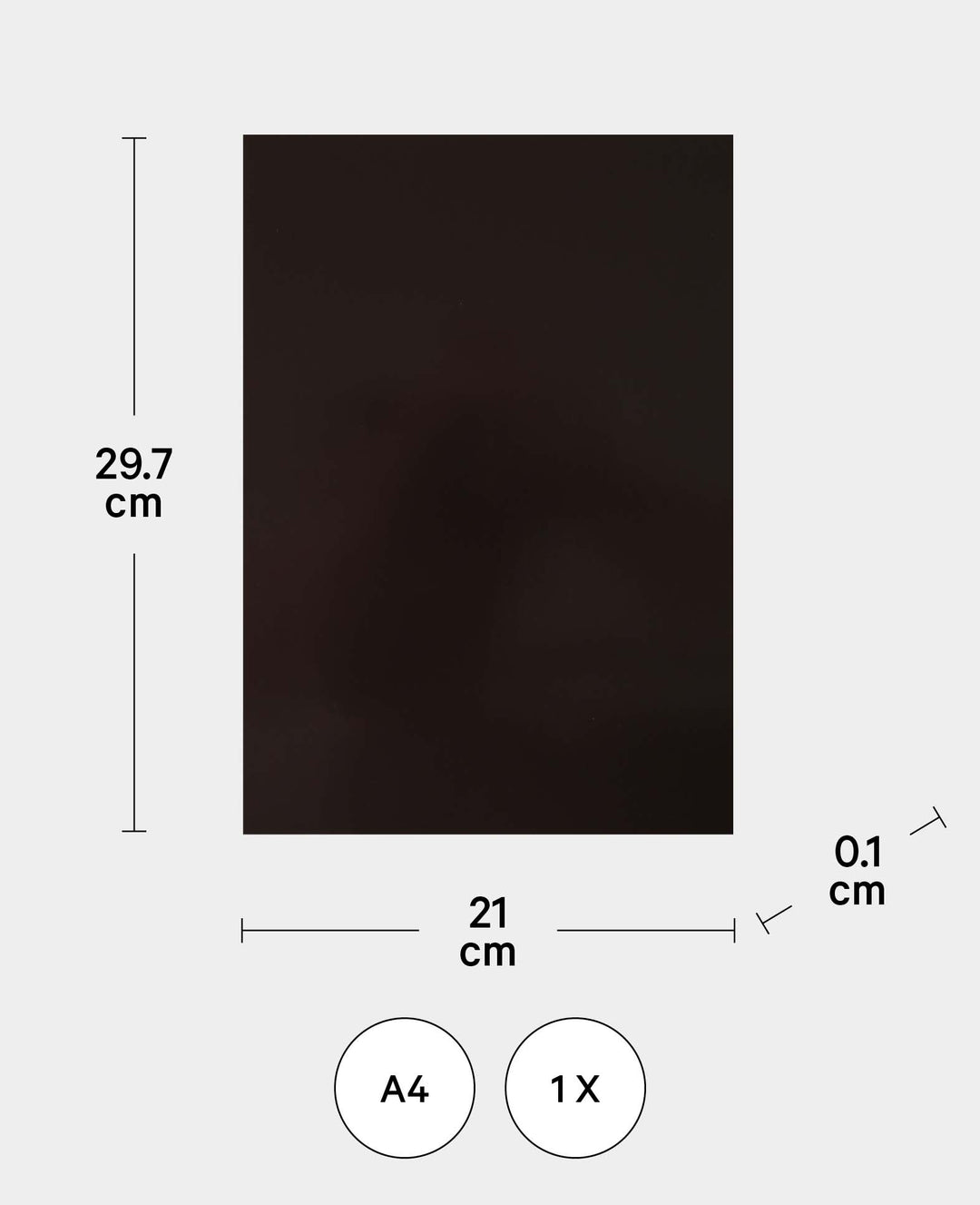 Magnetic Sheet A4, magnetic and self-adhesive foil for making custom-cut magnets, Black, 210 x 1 x 297 mm