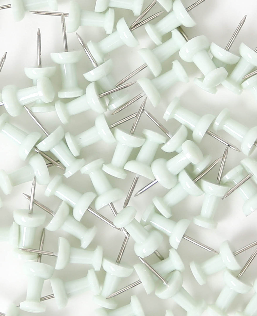 Push Pins, Pin Needles with Long Point and Easy-Grip Plastic Head for Pinboards, Light Green, ø 9 x 24 mm, 100 pcs.