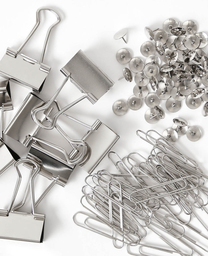 Clips Set Silber, Silber, 32 mm, 49 x 10 mm, ø 10 x 10 mm, 208 tlg.