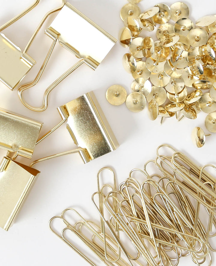 Clips Set Gold, 32 mm, 49 x 10 mm, ø 10 x 10 mm, 208 pcs.
