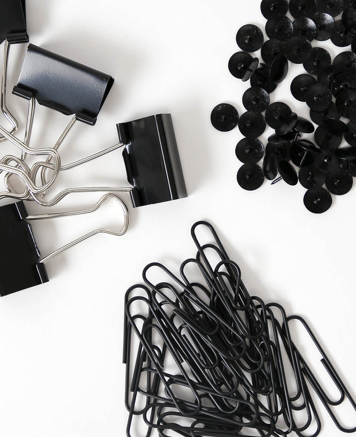 Clips Set, Black, 32 mm, 49 x 10 mm, ø 10 x 10 mm, 208 pcs.