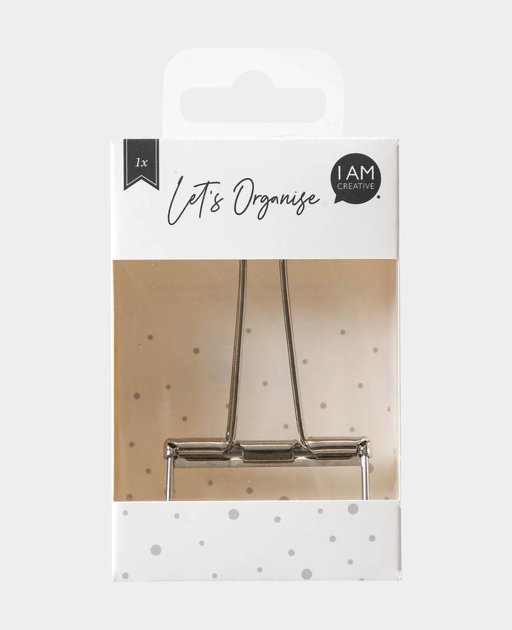 Binder Clip Silber, Foldback Klammer mit klappbaren Bügeln, Klemmweite bis 15 mmm, Breite 51 mm