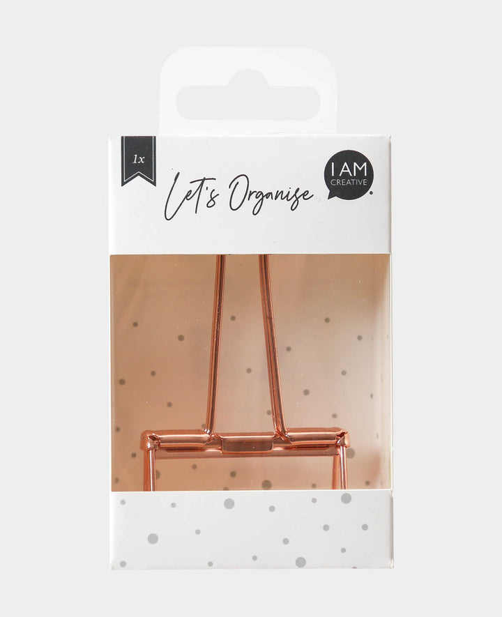 Binder Clip Rosegold, Foldback Klammer mit klappbaren Bügeln, Klemmweite bis 15 mmm, Breite 51 mm