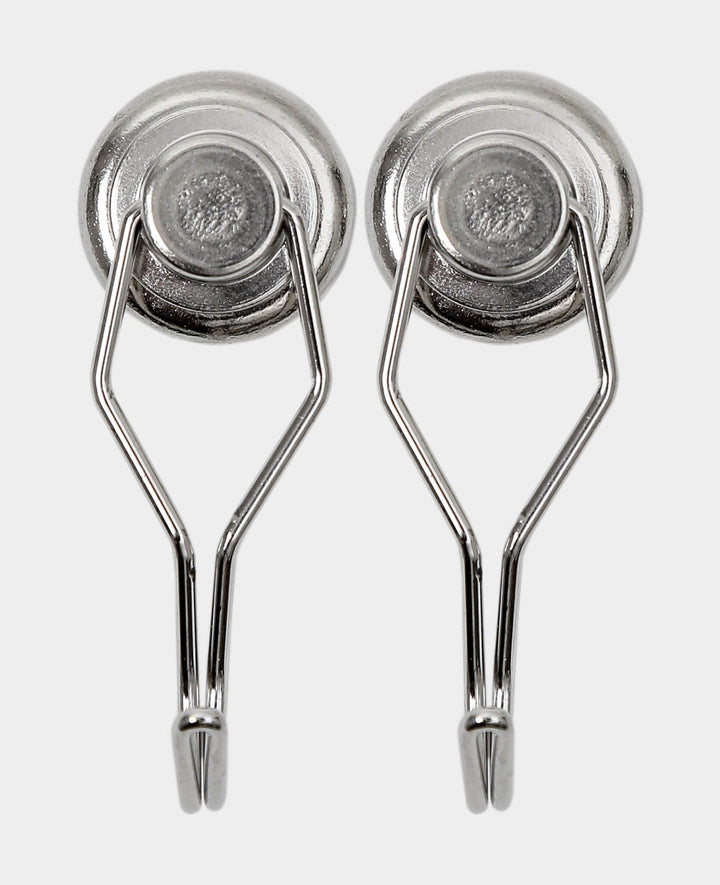Extra strong magnetic hooks, magnets with movable wire hook, silver, 2.5 x ø 2.5 x 6.5 cm, 2 pieces