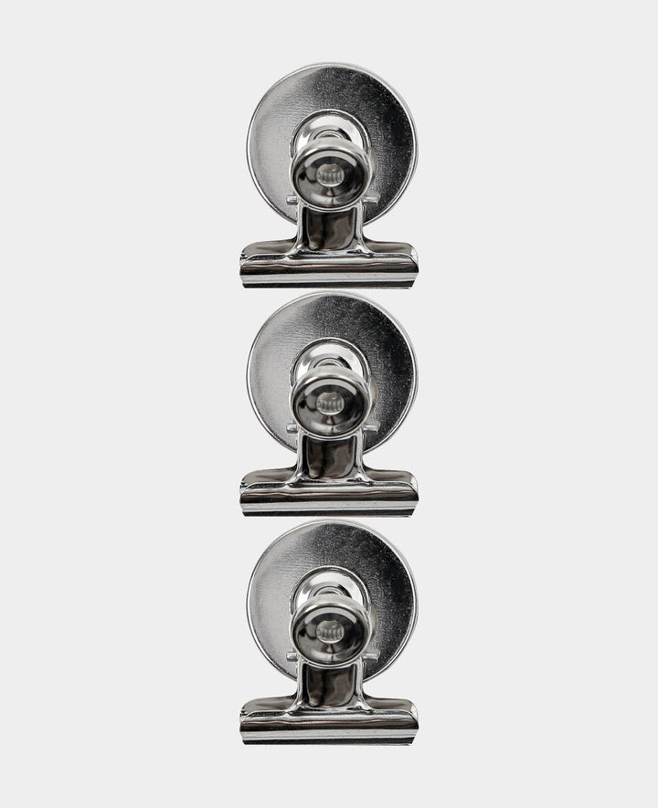 Magnete mit Briefklammer stark, Magnetklammern mit guter Klemmkraft, Silber, 3 x 2.4 x 3.8 cm, 3 Stück