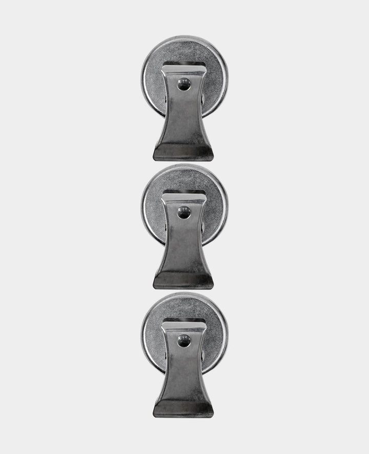 XL Magnete mit Klammer stark, Magnetklammern mit guter Klemmkraft, Silber, 3.6 x 2.4 x 5 cm, 3 Stück