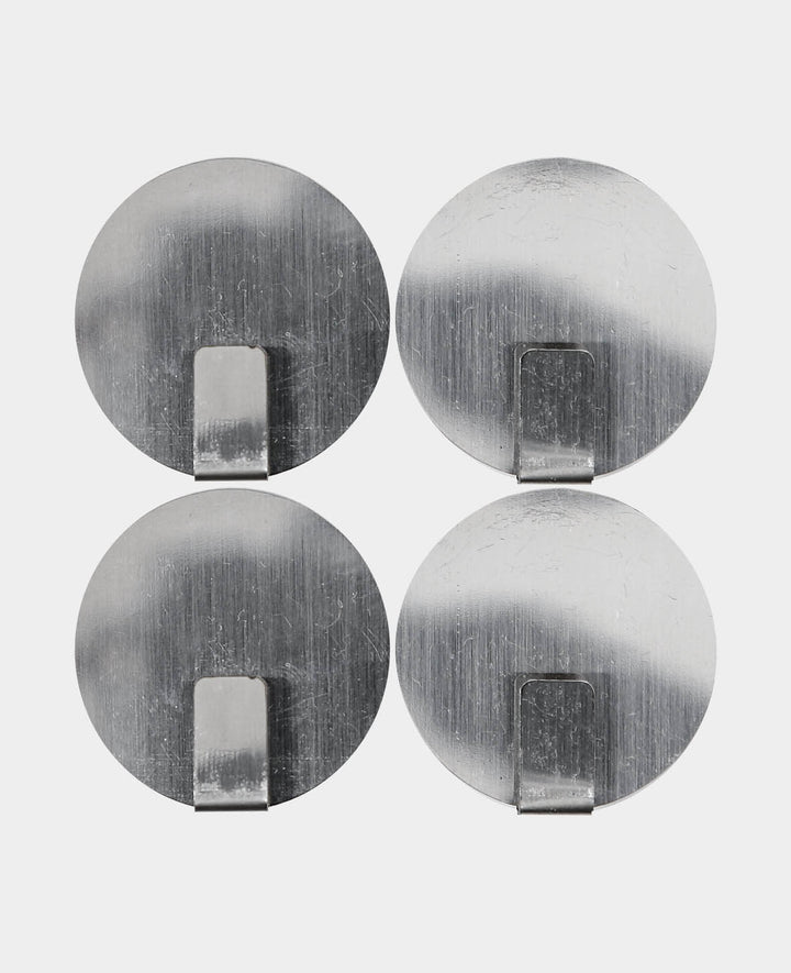Magnete mit Haken stark, Magnethaken für Tücher oder Kleider mit guter Haftkraft, Silber, ø 3.5 x 0.8 cm, 4 Stück