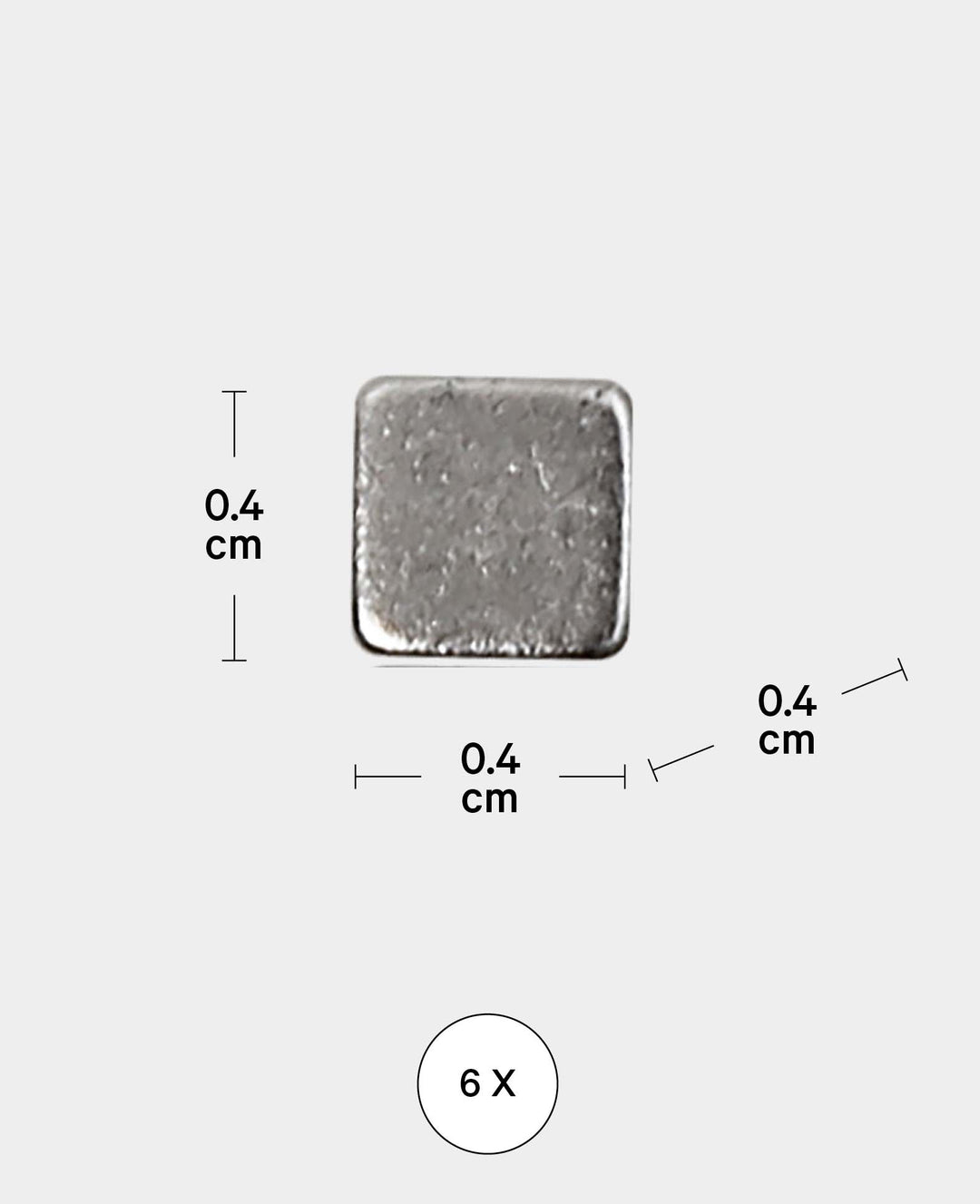 Magnete Quadrat stark, Würfelmagnete mit guter Haftkraft, Silber, 0.4 x 0.4 x 0.4 cm, 6 Stück