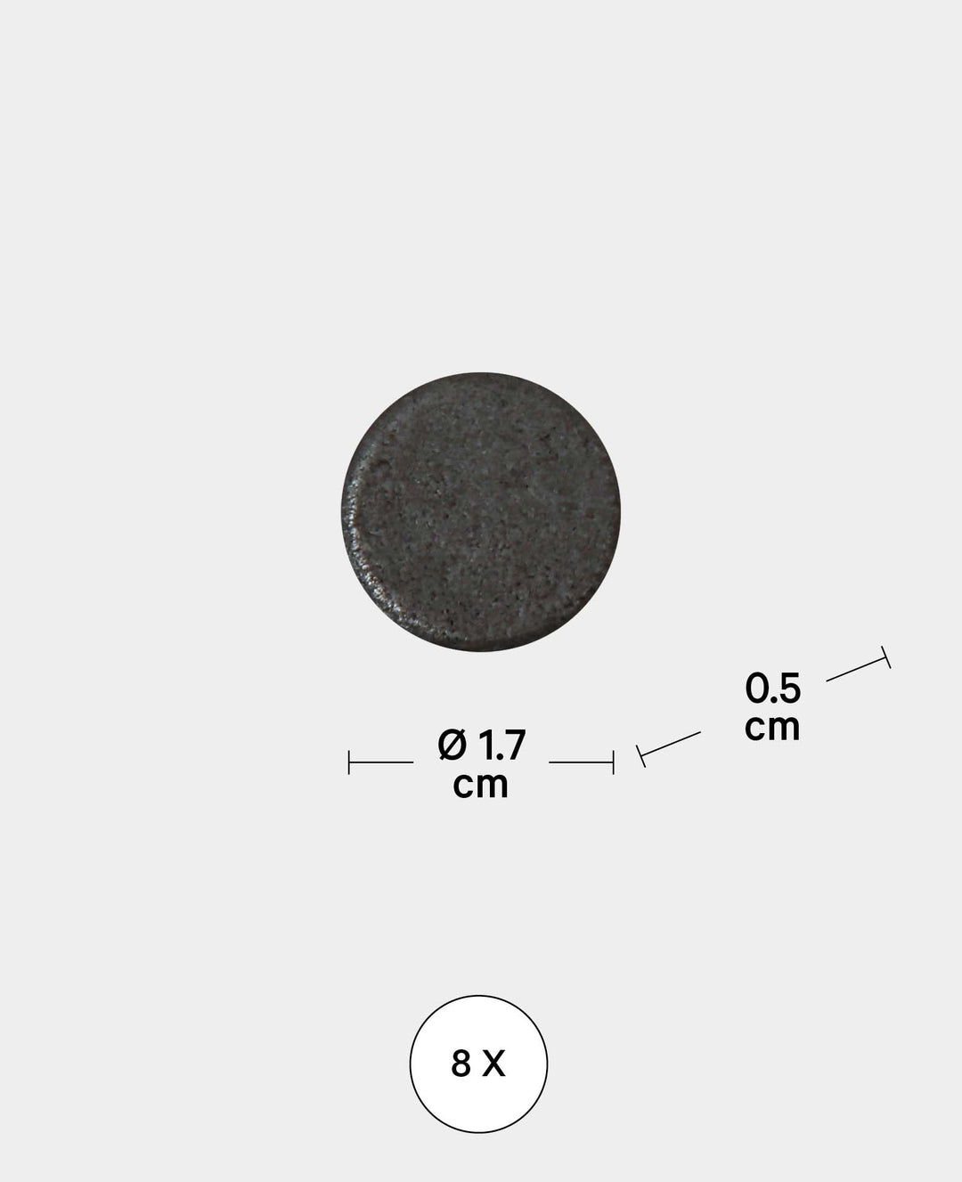 Round Magnets, Pushpin Magnets for Various Crafts, Black, ø 1.7 x 0.5 cm, 25 pieces
