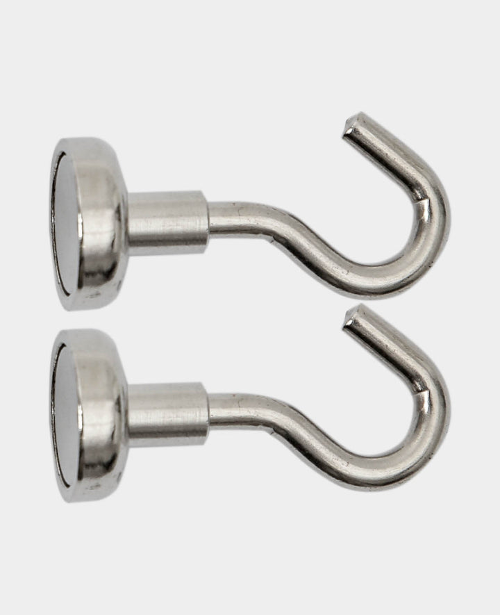 Magnethaken stark, Magnete mit abschraubbarem Haken, Silber, ø 1.6 x 3.6 cm, 2 Stück