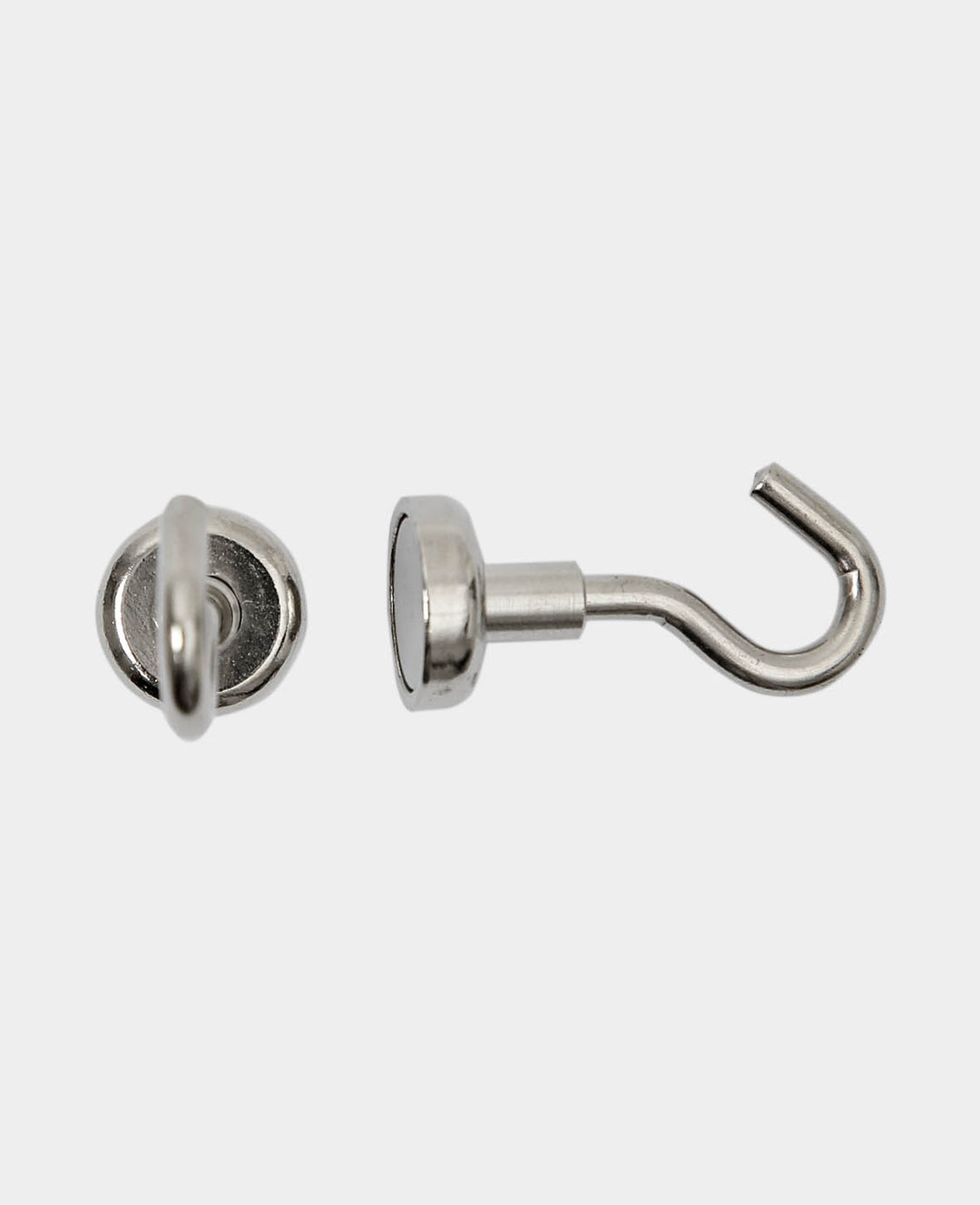 Magnethaken stark, Magnete mit abschraubbarem Haken, Silber, ø 1.6 x 3.6 cm, 2 Stück