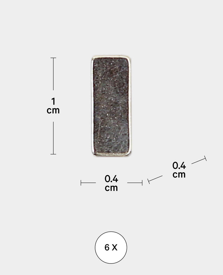 Magnete Stab stark, Stangenmagnete mit guter Haftkraft, Silber, 0.4 x 0.4 x 1 cm, 6 Stück