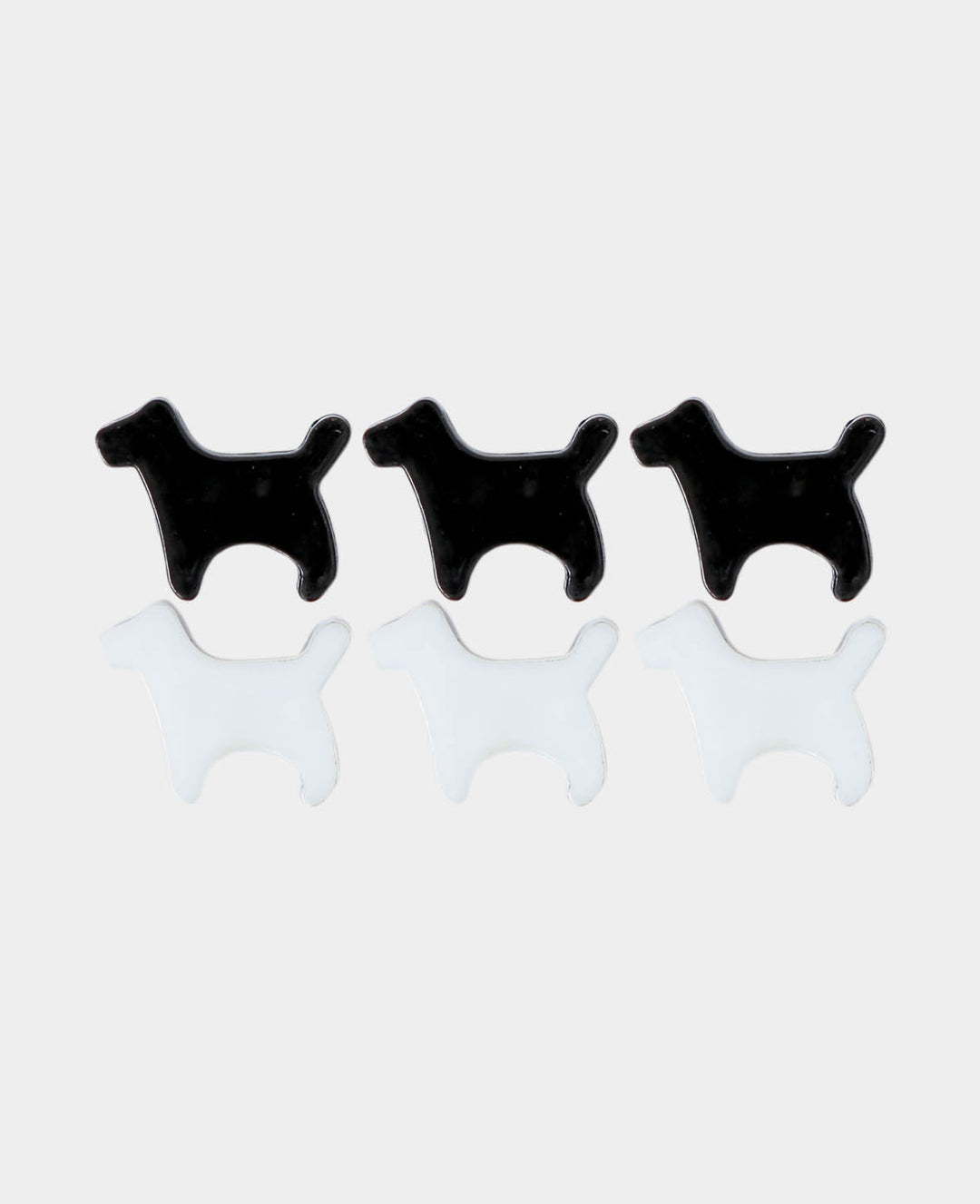 Magnete Hund, Dekomagnete, Schwarz &amp; Weiss, 0.7 x 1.9 x 1.6 cm, 6 Stück