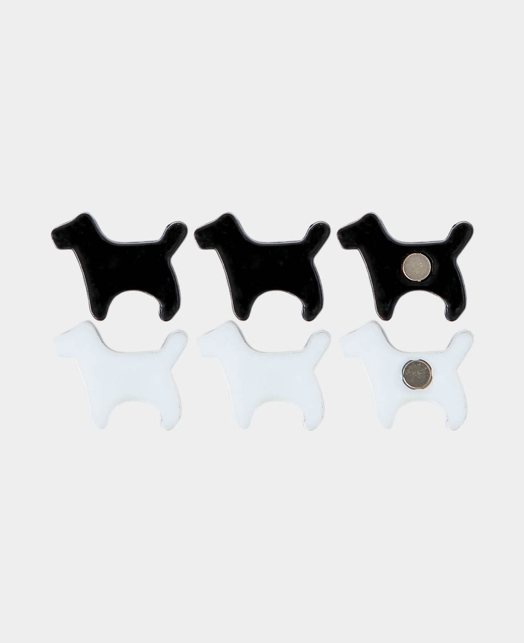Magnete Hund, Dekomagnete, Schwarz &amp; Weiss, 0.7 x 1.9 x 1.6 cm, 6 Stück