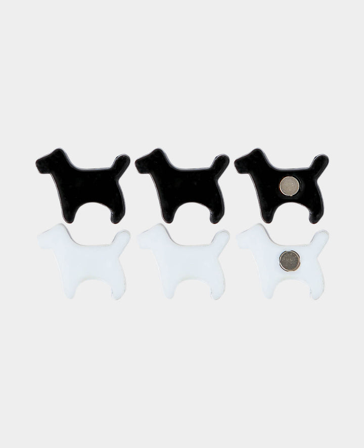 Magnete Hund, Dekomagnete, Schwarz &amp; Weiss, 0.7 x 1.9 x 1.6 cm, 6 Stück