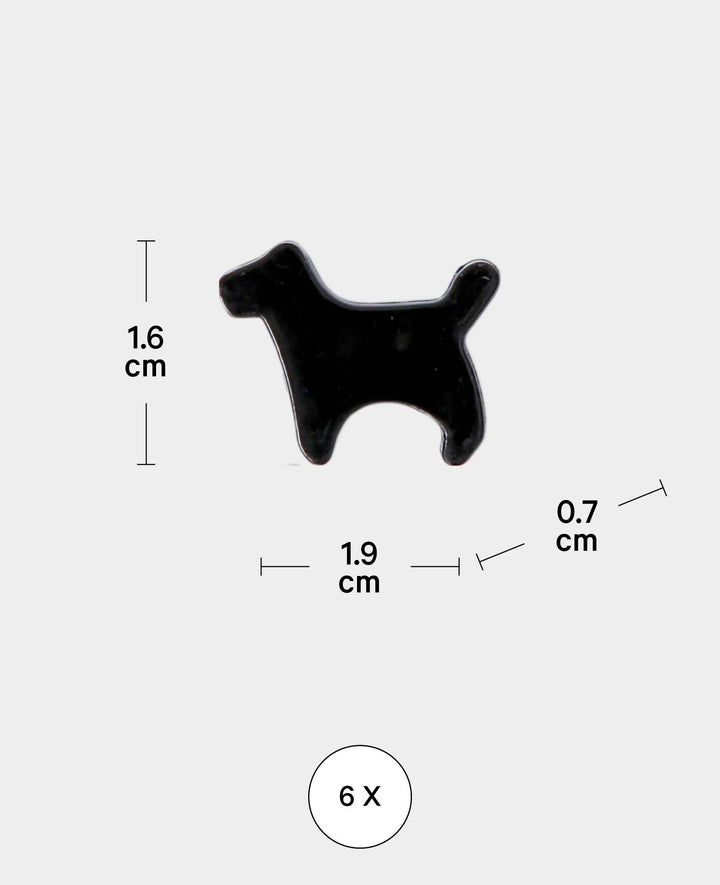 Magnete Hund, Dekomagnete, Schwarz &amp; Weiss, 0.7 x 1.9 x 1.6 cm, 6 Stück