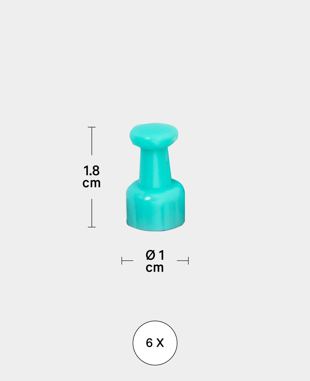 Magnete Pin, Kegelmagnete, Bunt, ø 1 x 1.8 cm, 6 Stück