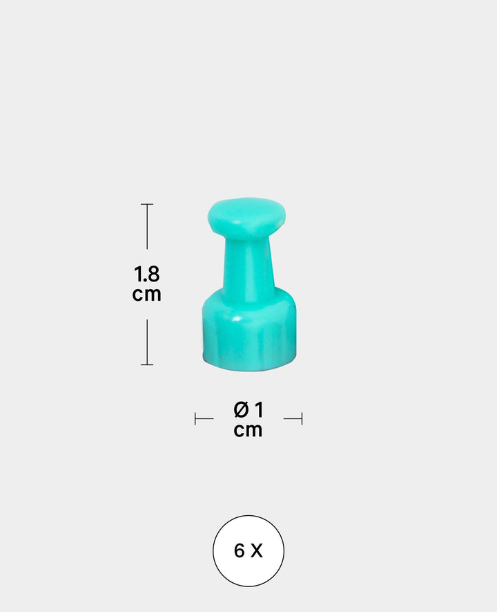 Magnete Pin, Kegelmagnete, Bunt, ø 1 x 1.8 cm, 6 Stück