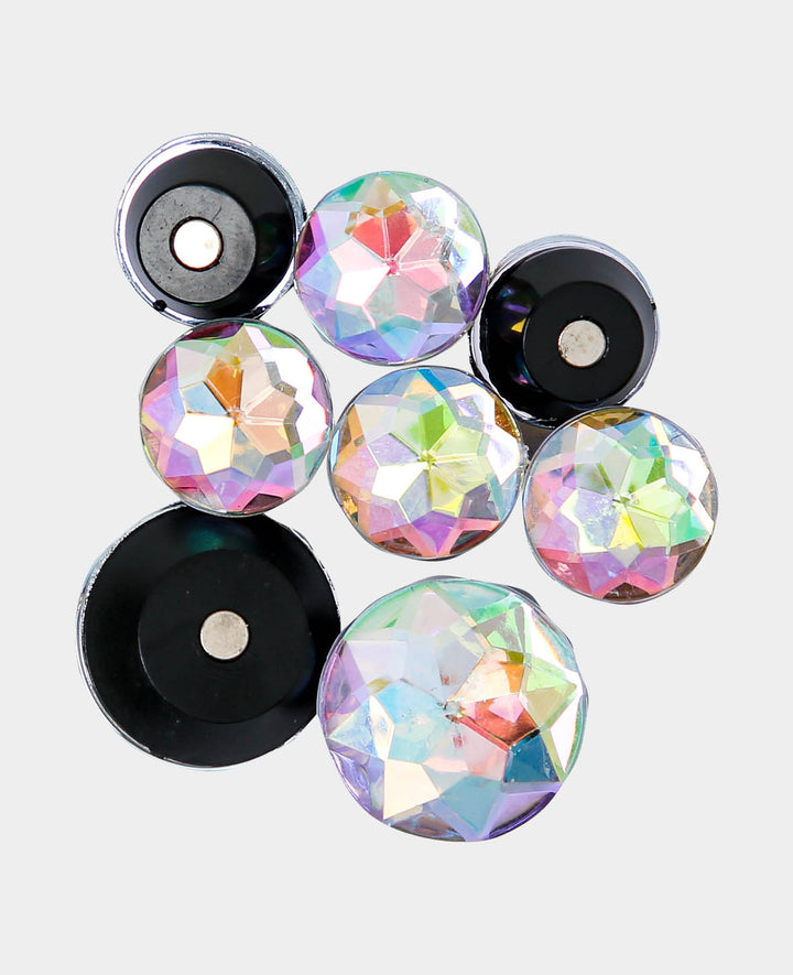 Iridescent Acrylic Glass Jewel Magnets, Decorative Magnets, Colorful, ø 2.2 x 1.1 cm &amp; ø 1.6 x 1.1 cm, 8 pieces