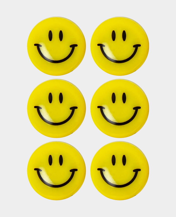 Aimants Smilies, aimants décoratifs, Jaune &amp; Noir, ø 2 cm, 8 pièces