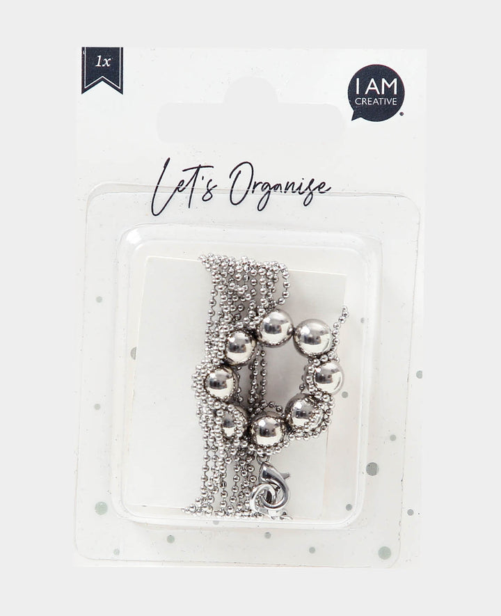 Photo rope with carabiner clasps, silver, 1.2 m / ø 0.5 cm