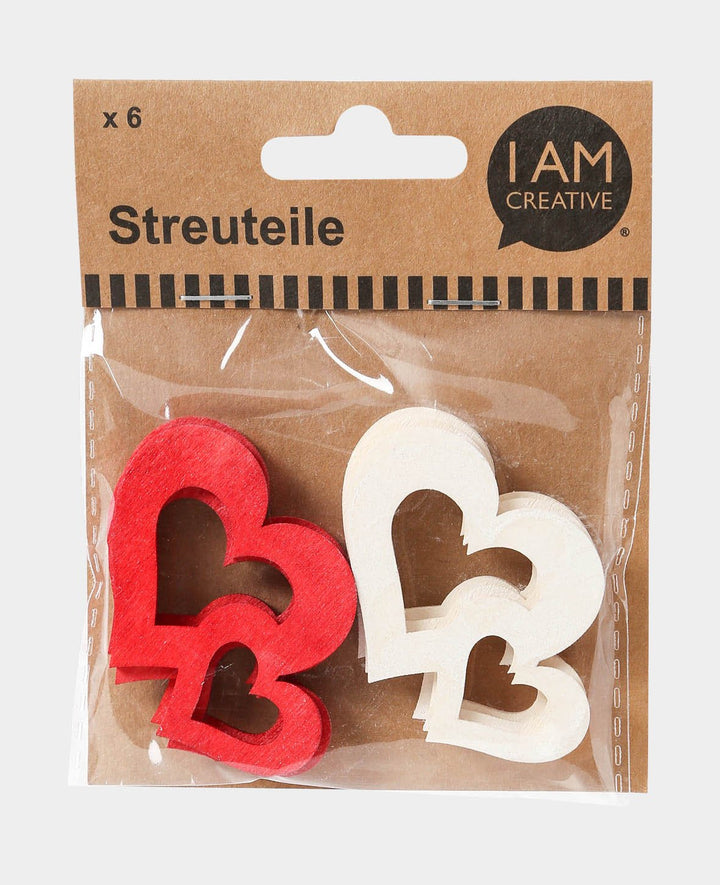Confettis Doppelherz rouge/blanc, 6 pièces