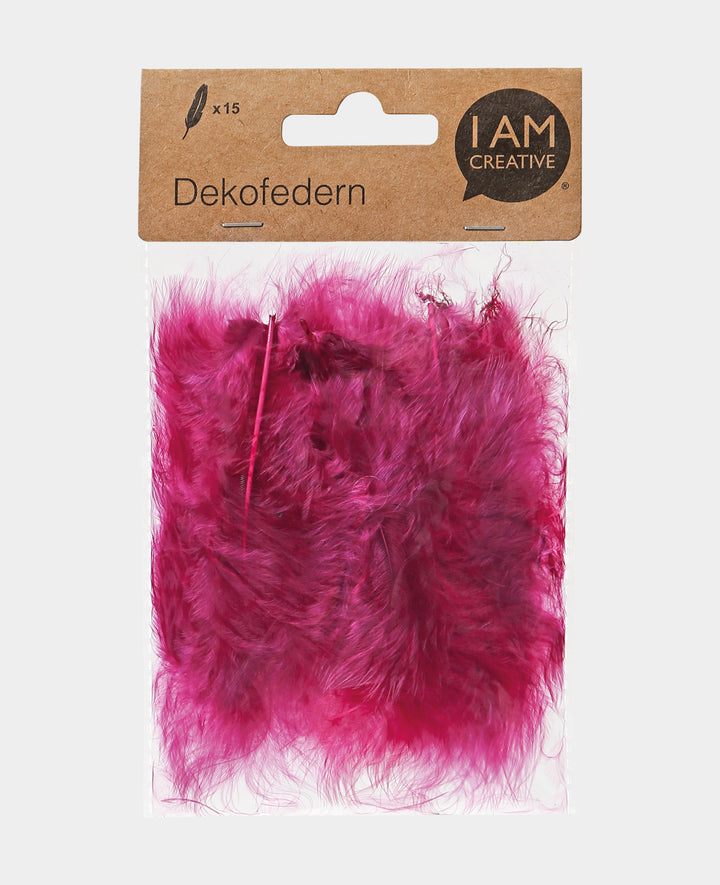 Dekofedern, Fuchsia, 8 cm, 15 Stk.