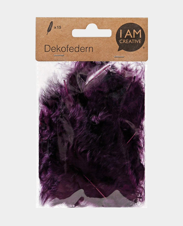 Dekofedern, Aubergine, 8 cm, 15 Stk.
