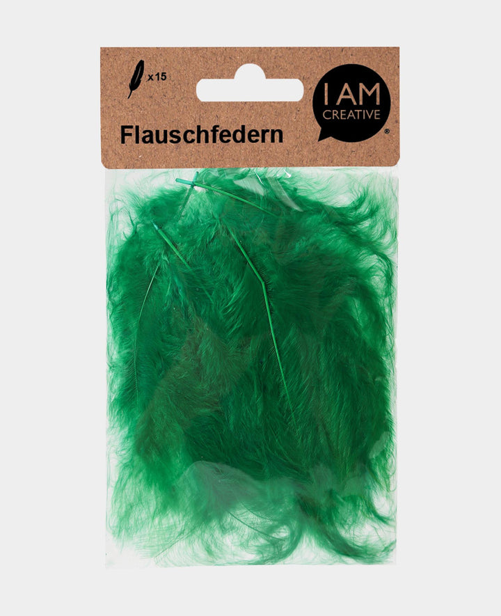 Dekofedern, Grün, 8 cm, 15 Stk.