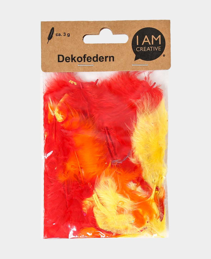Dekofedern, Rot-Mix, 5 - 8 cm