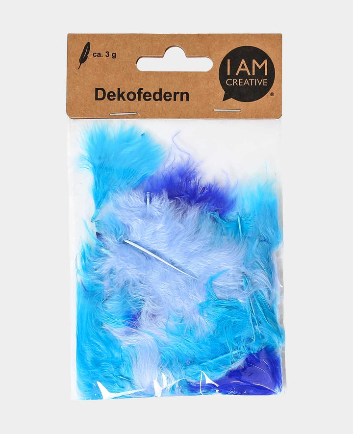 Dekofedern, Blau-Mix, 5 - 8 cm