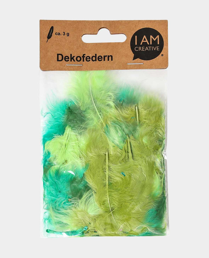 Dekofedern, Grün-Mix, 5 - 8 cm